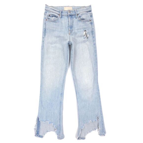MOTHER Dutchie Ankle Jaws Crop Jeans Its Only Make Believe Beachy Boho Grunge 25 - Picture 1 of 10